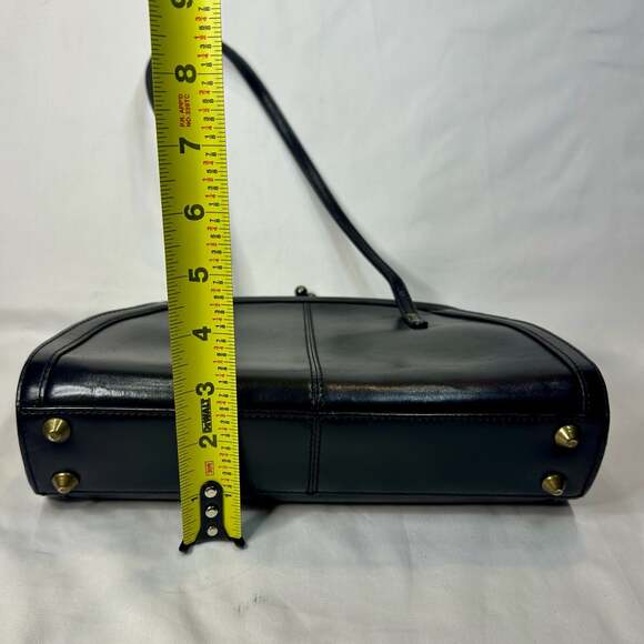 Fossil Forever Vintage Black Leather Kiss-Lock Shoulder Bag - Picture 8 of 10